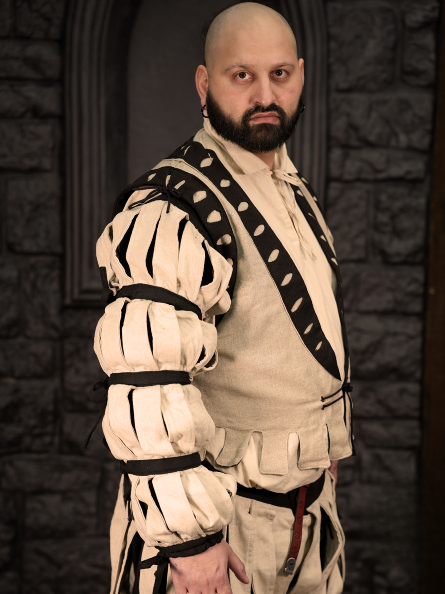 Landsknecht Langer Ärmel Imperialis Streifen Natur/Schwarz