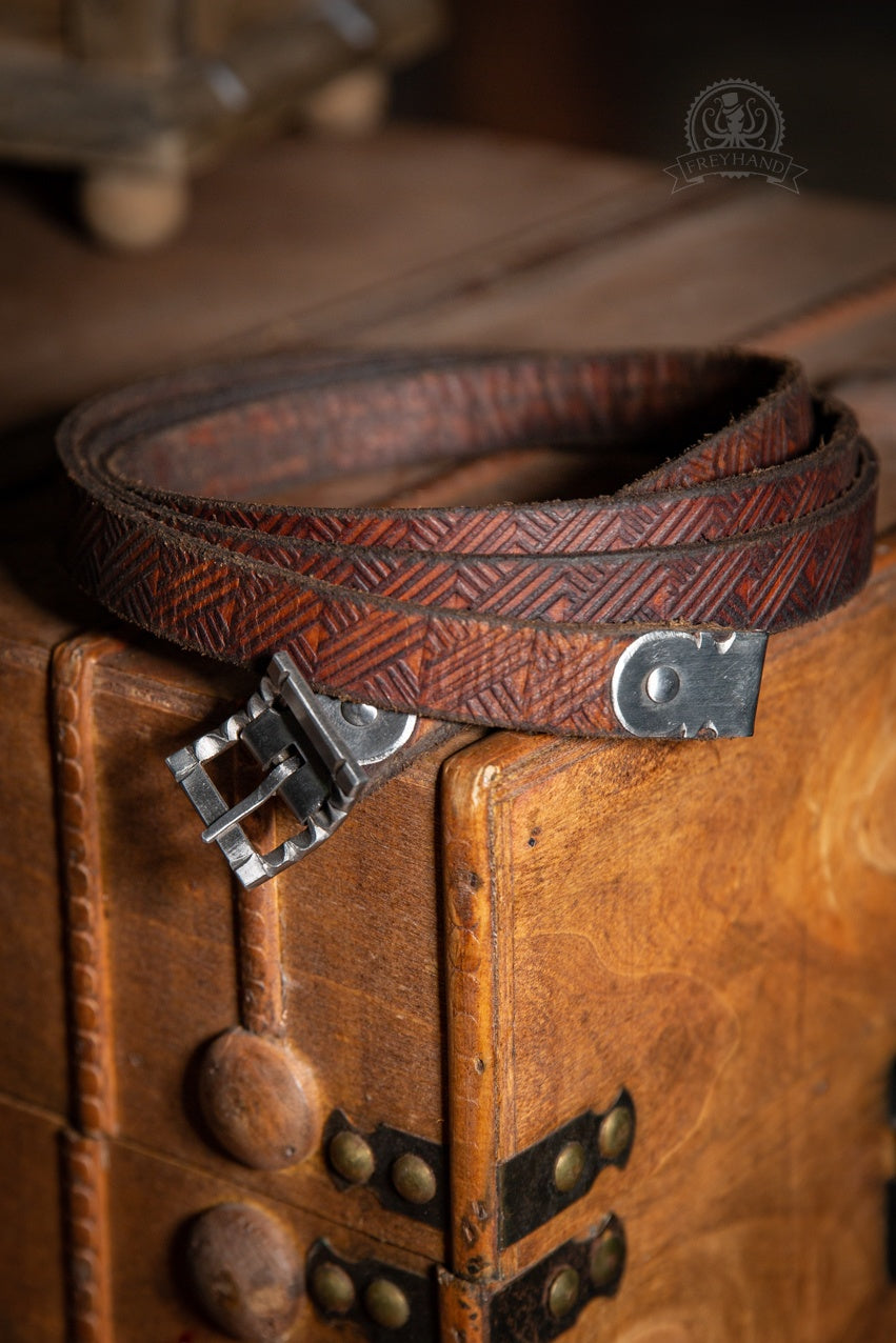 Gürtel geprägt 20 mm "Erwin" 140cm Leder