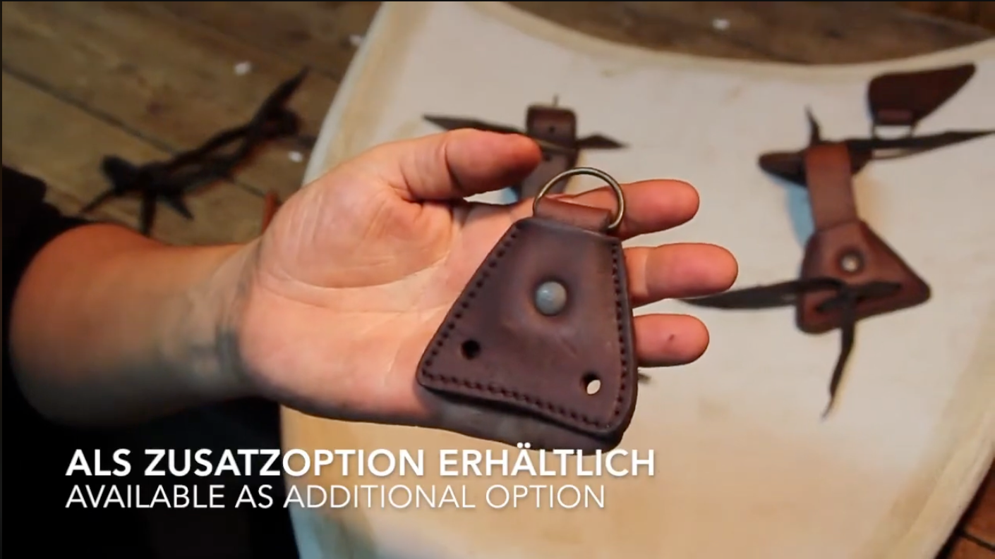 Schildriemen Halterung Leder braun