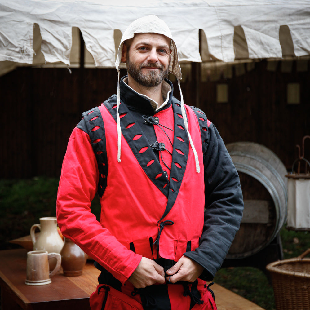 Landsknecht Weste "Imperialis" rot-schwarz