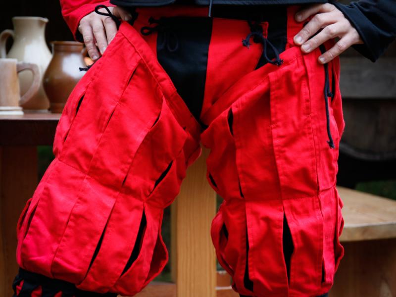 Landsknecht Hosenbein Streifen "Imperialis" rot-schwarz