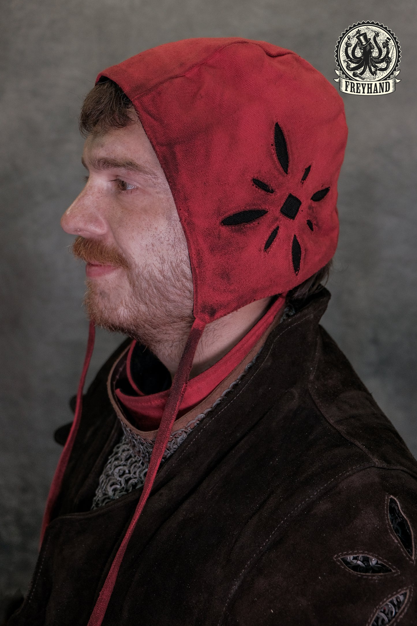 Landsknecht Bundhaube Imperialis Rot/Schwarz