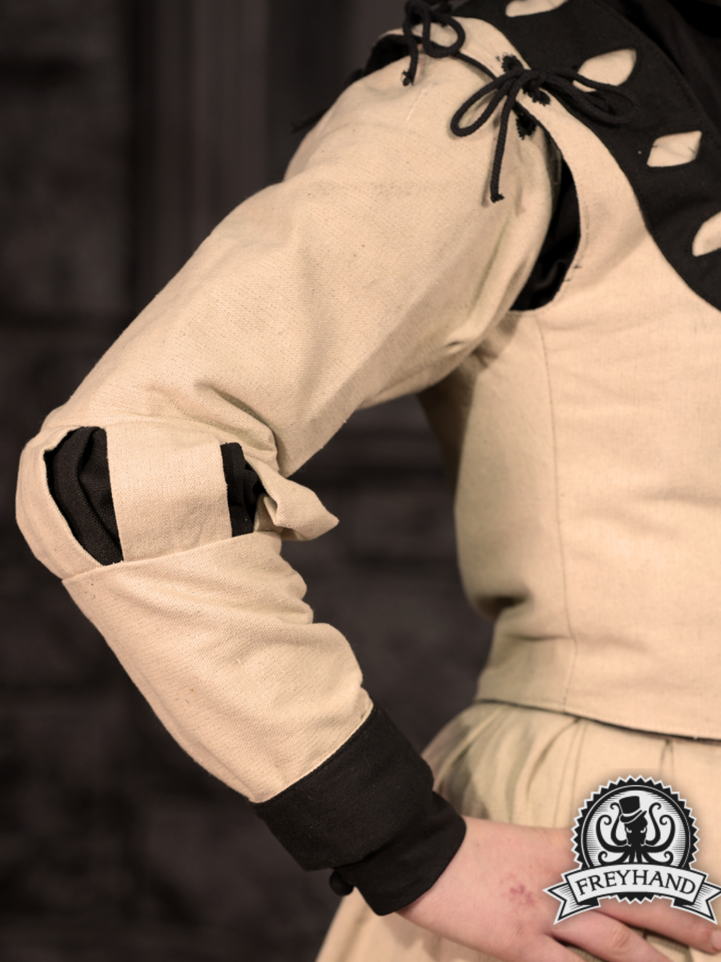 Landsknecht Ärmel Schnitte Flora Natur/Schwarz