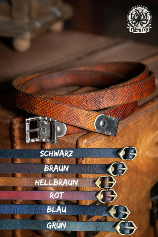 Gürtel geprägt 20 mm "Erwin" 140cm Leder