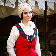 Landsknecht Mieder "Flora" rot-schwarz