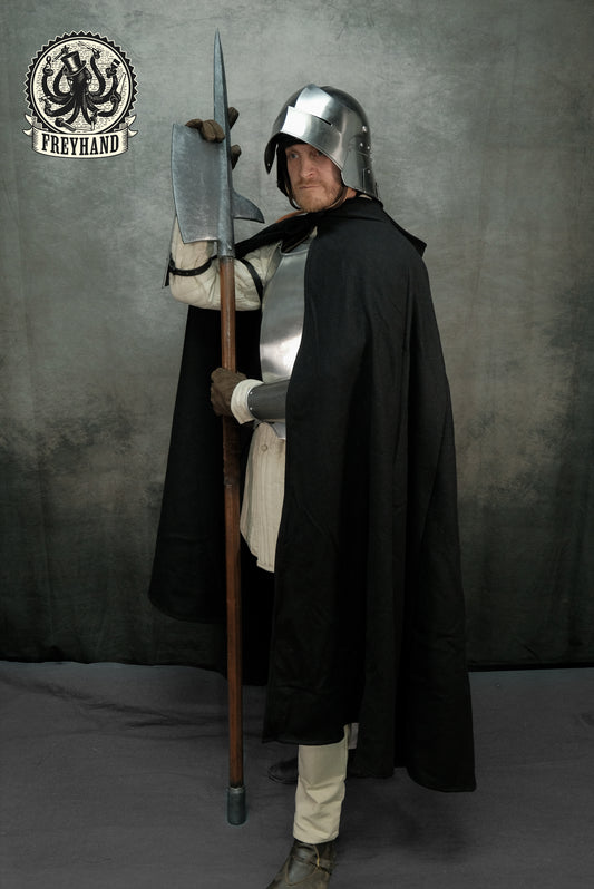 Umhang mit Kapuze "Galanthus" Wolle schwarz