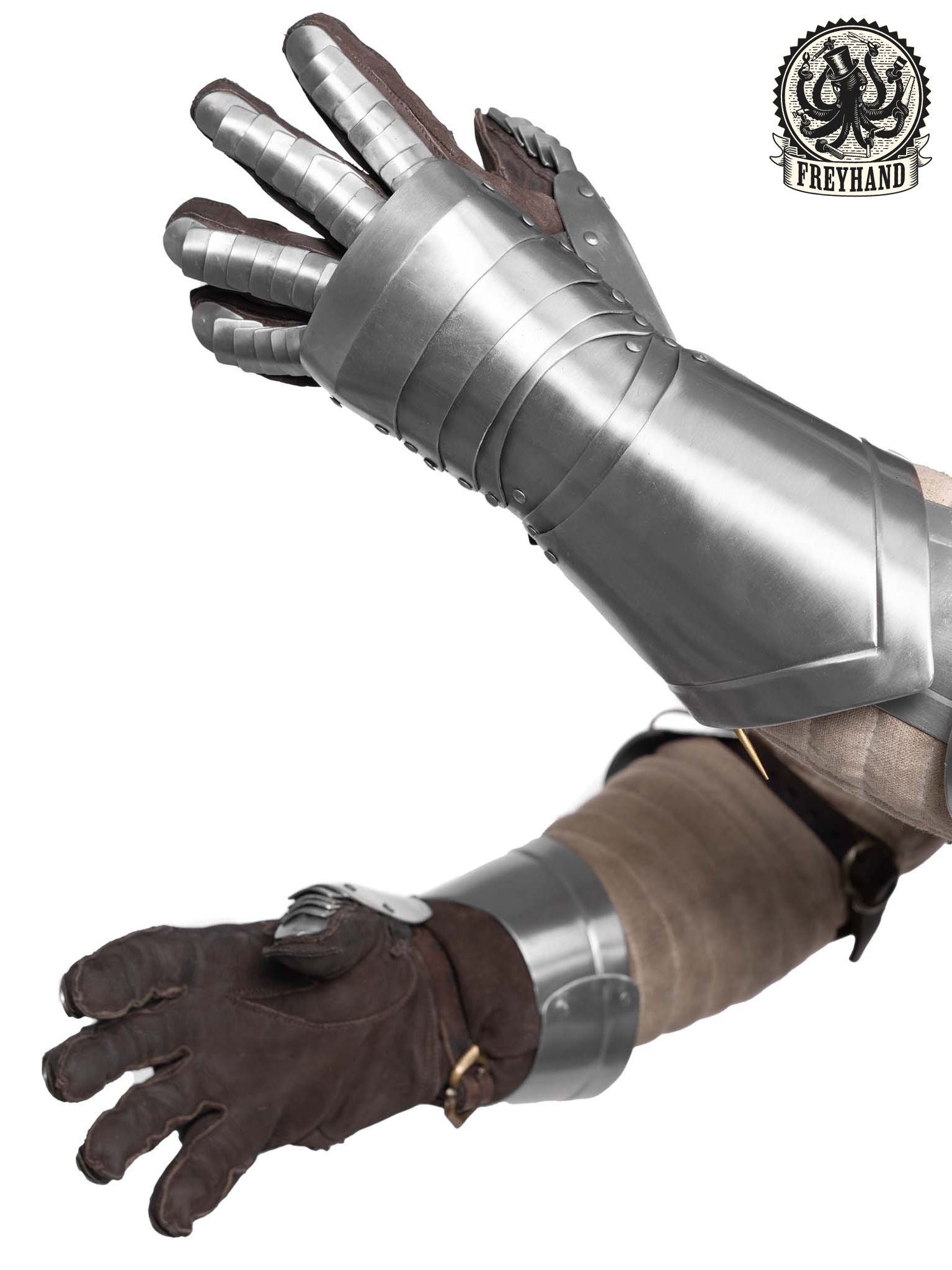 larp handschuhe Panzerhandschuhe "Rouven" Stahl blank Paar – Freyhand Store