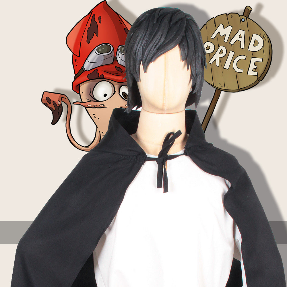 Umhang mit Kapuze "Iva" Canvas schwarz