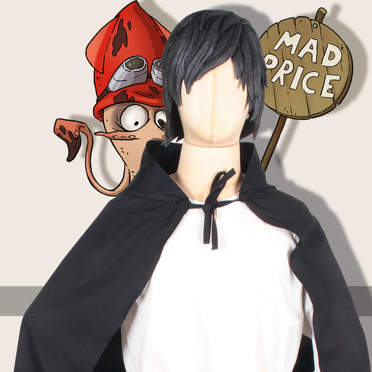 Umhang mit Kapuze "Iva" Canvas schwarz