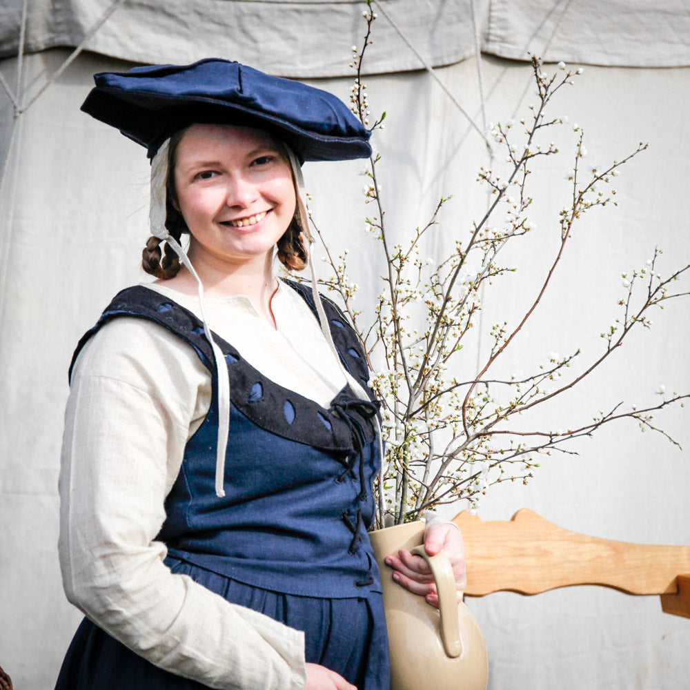 Landsknecht Mieder Flora Blau/Schwarz