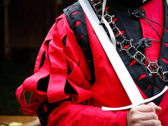 Landsknecht Ärmel Streifen "Imperialis" rot-schwarz