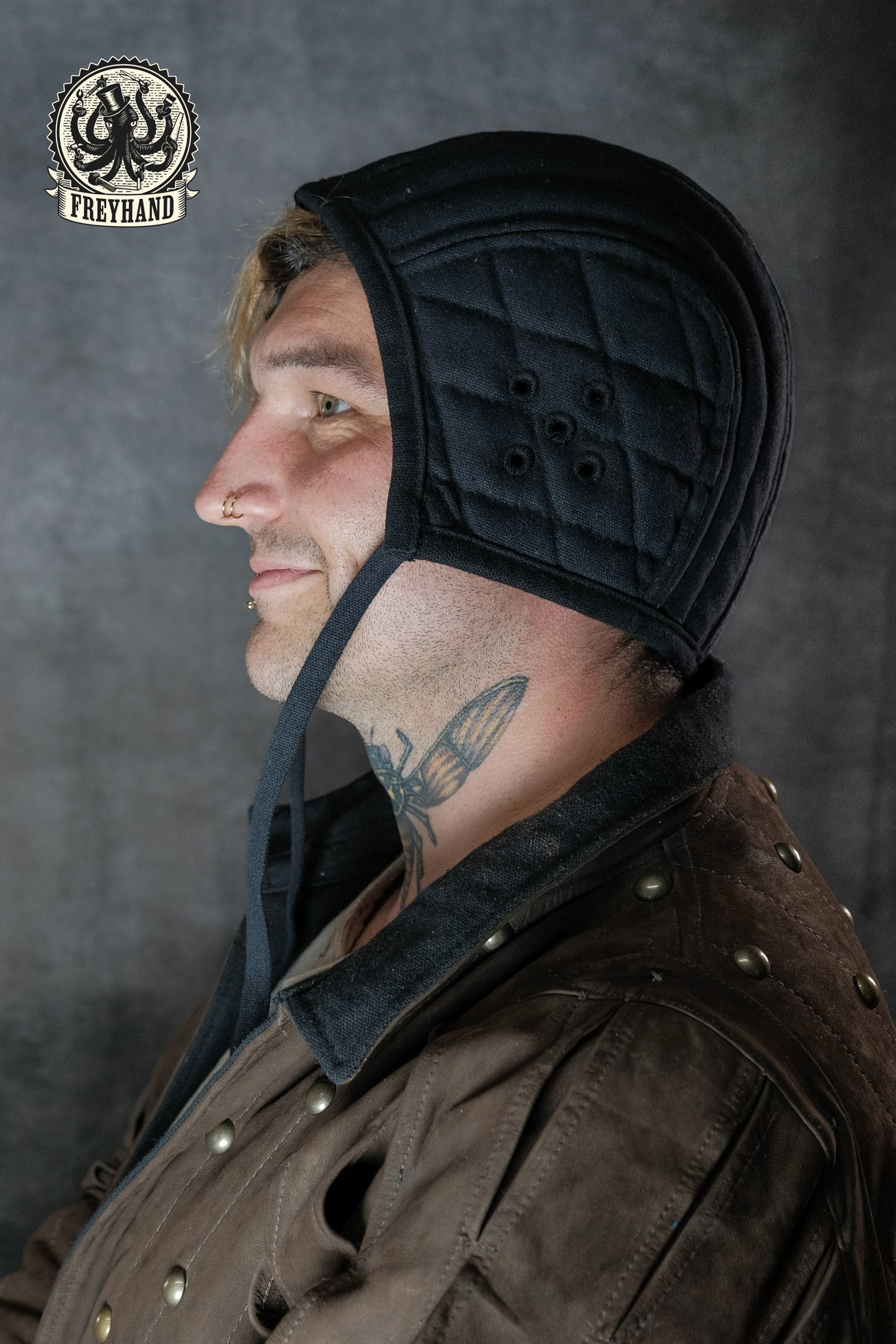 Polsterhaube "Bernhard" Canvas - schwarz