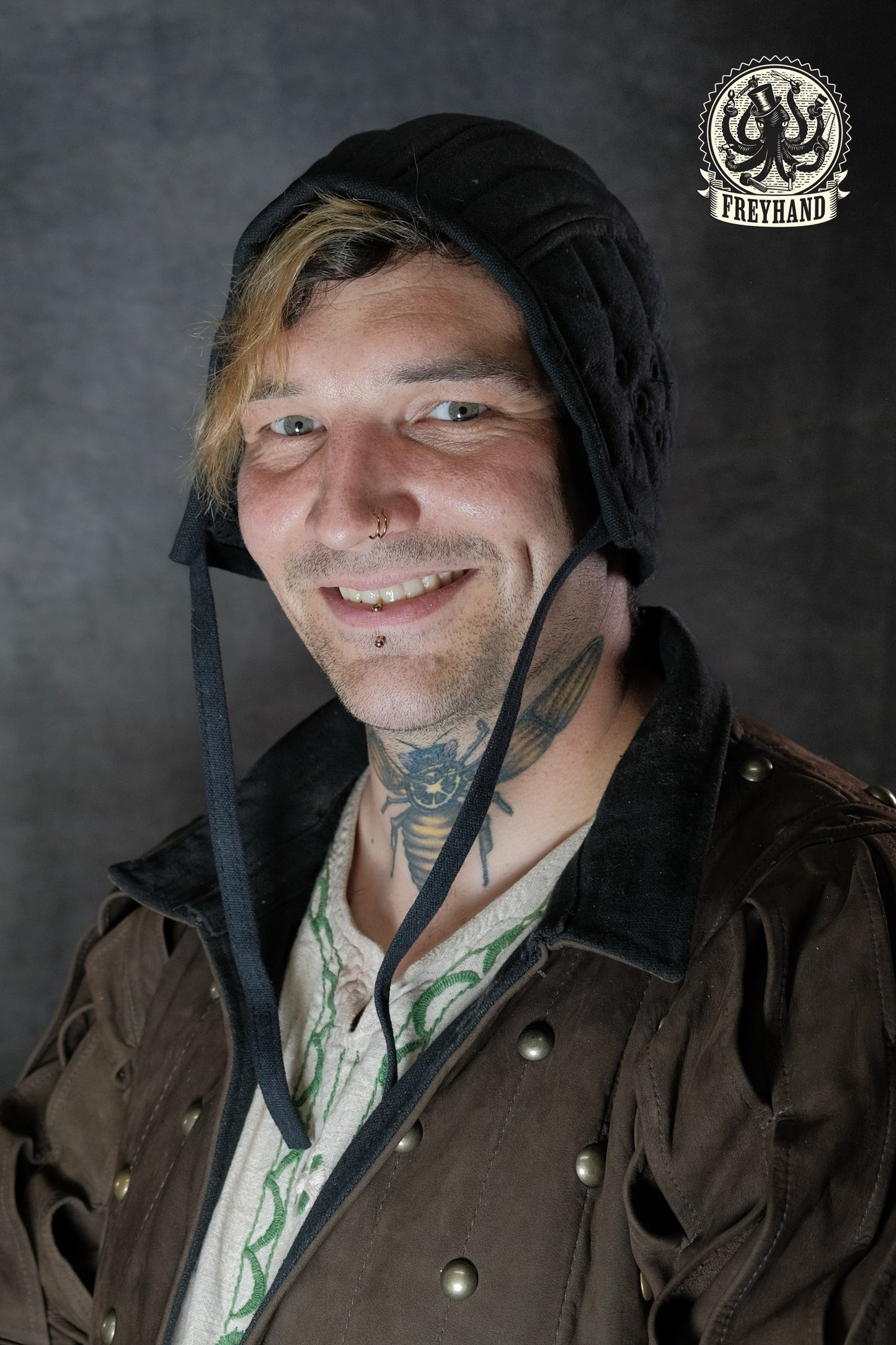 Polsterhaube "Bernhard" Canvas - schwarz