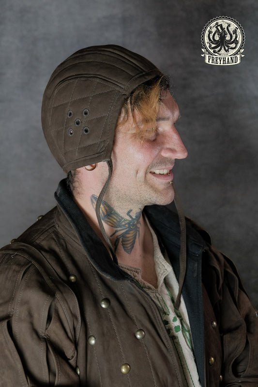 Polsterhaube "Bernhard" Nubukleder - braun