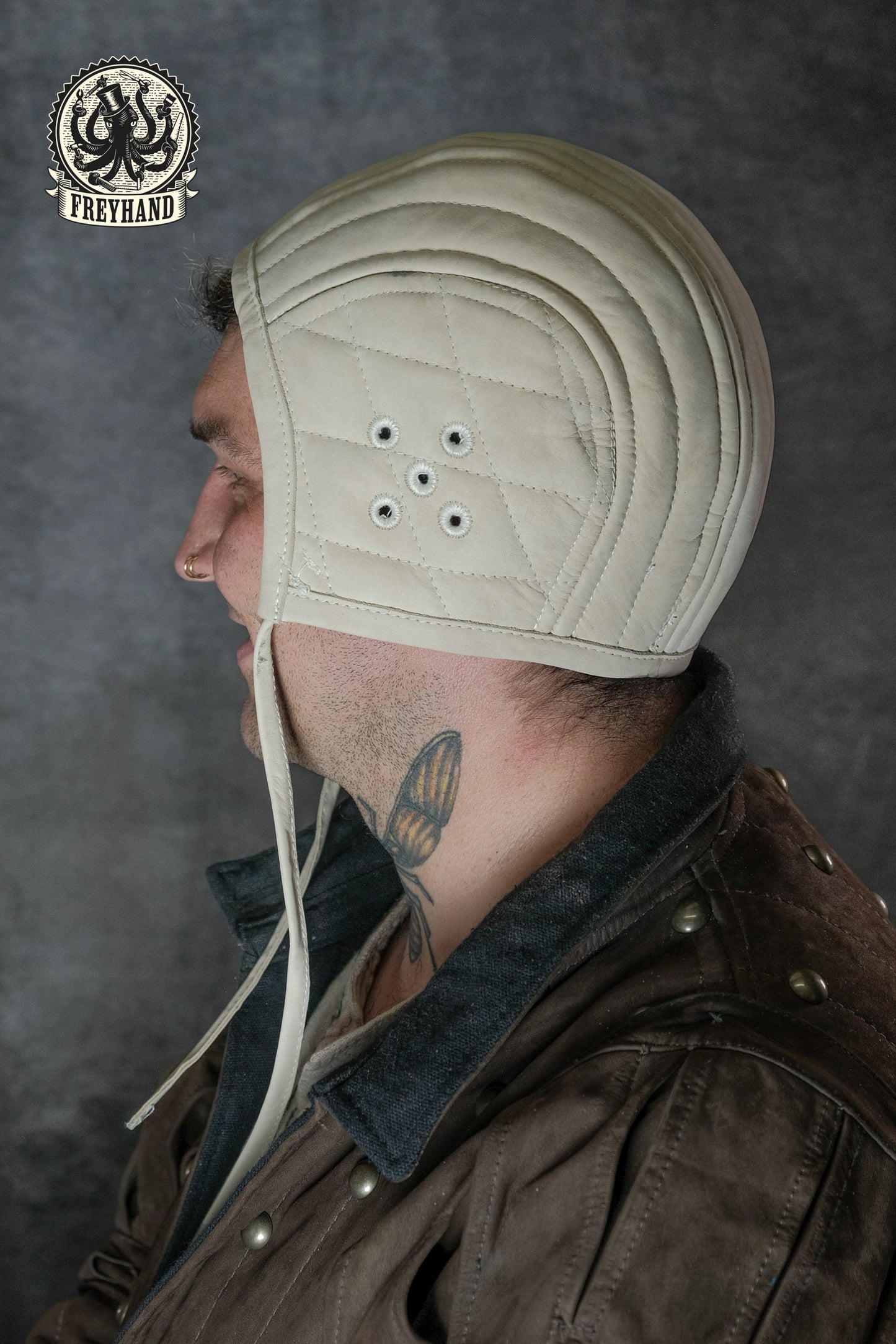 Polsterhaube "Bernhard" Nubukleder - natur