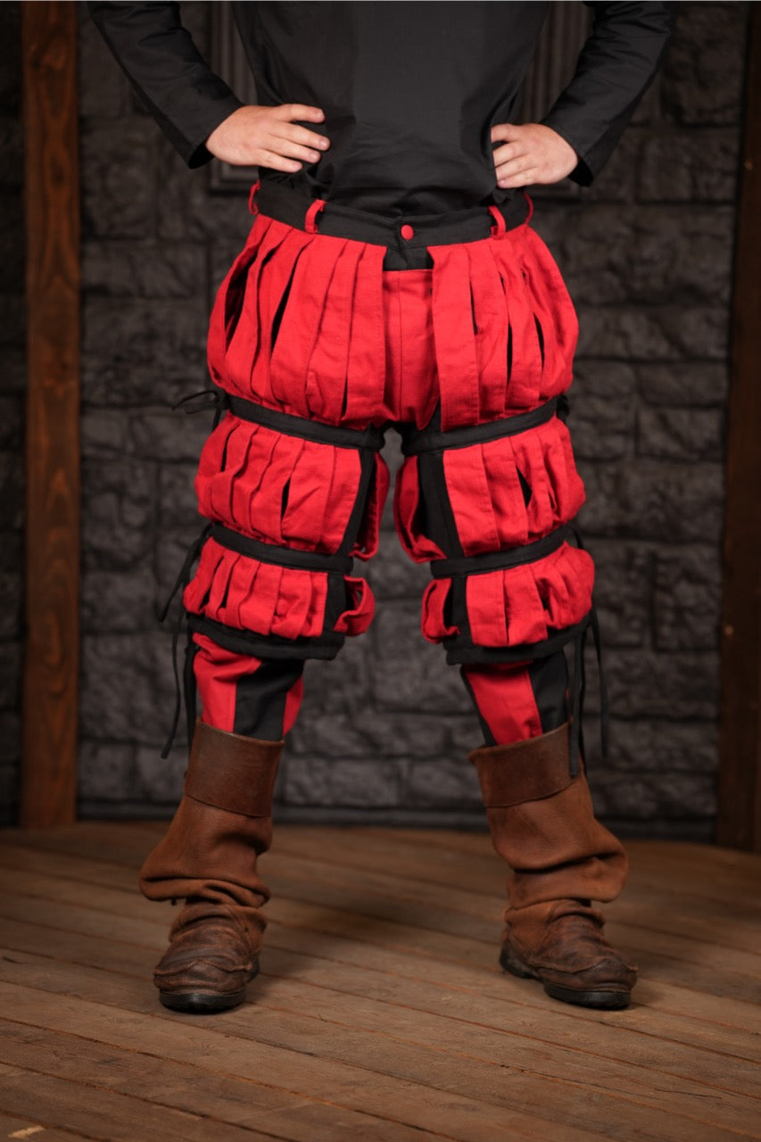 Landsknecht Kniebundhose Imperialis Streifen Rot/Schwarz