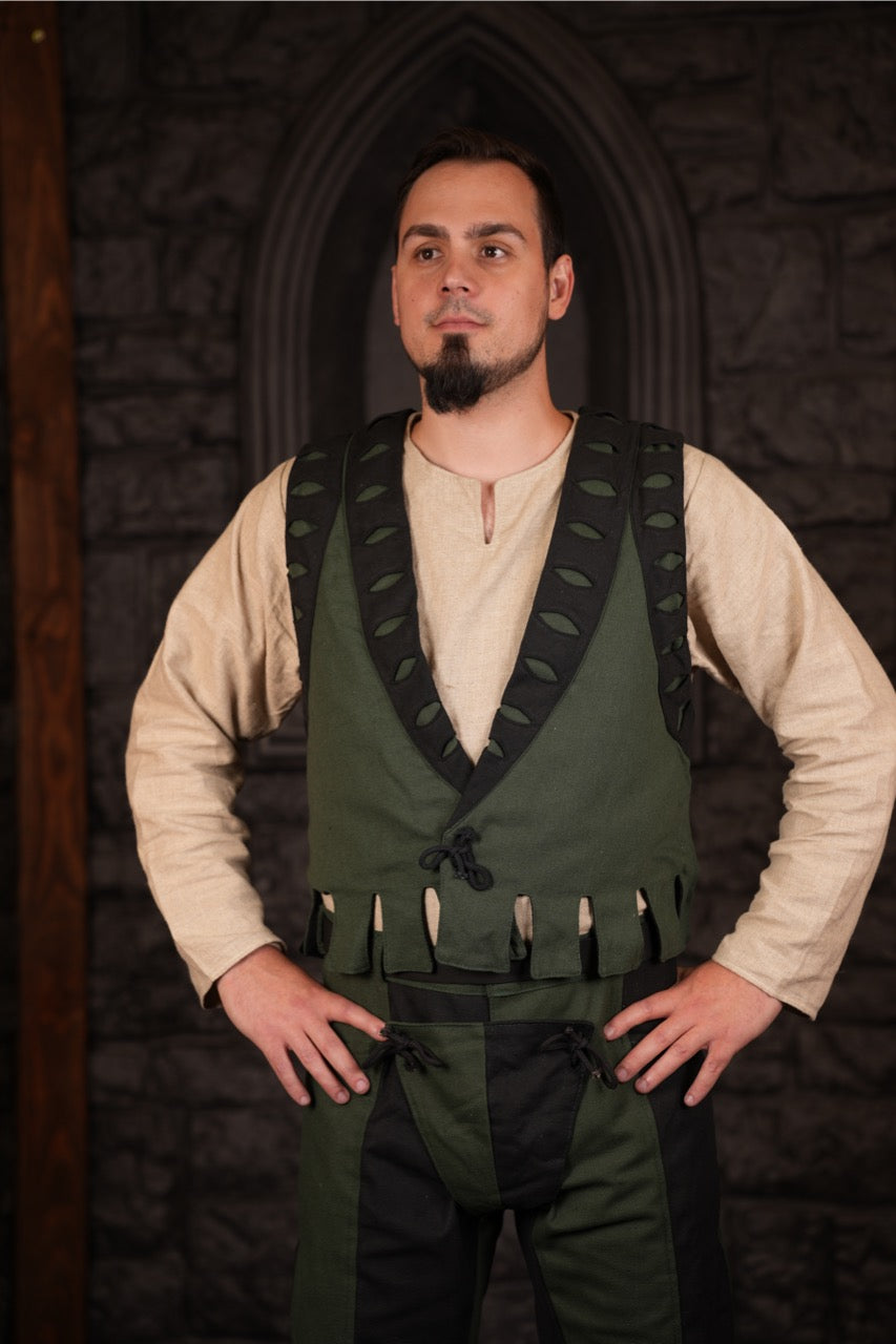 Landsknecht Weste "Imperialis" grün-schwarz