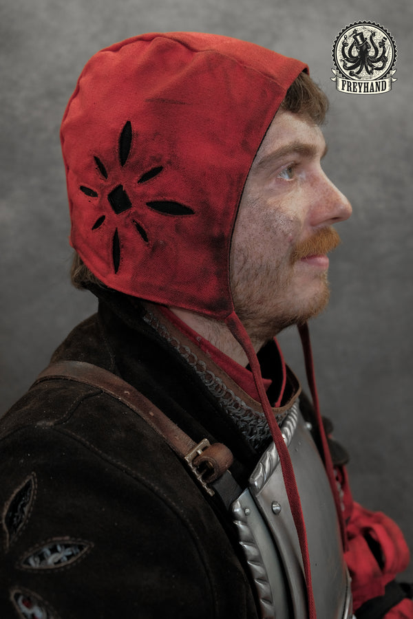 Landsknecht Bundhaube "Imperialis" rot-schwarz