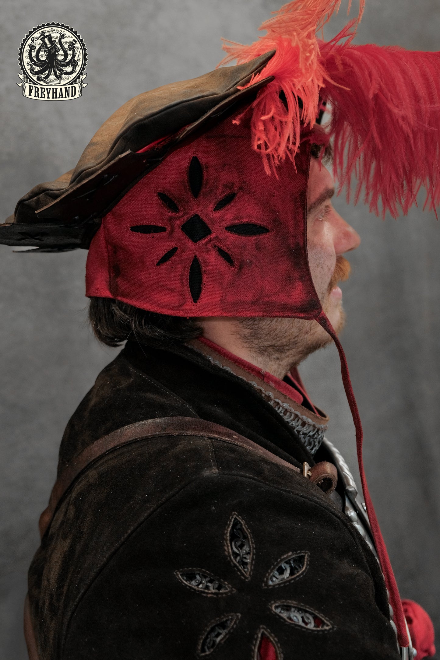 Landsknecht Bundhaube Imperialis Rot/Schwarz