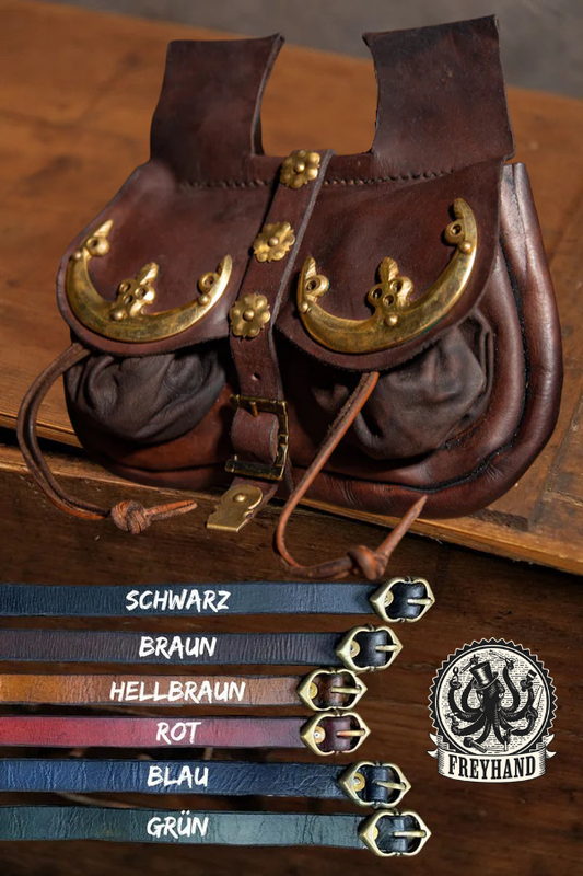 Nierentasche mit Messingbeschlägen "Louis" Leder