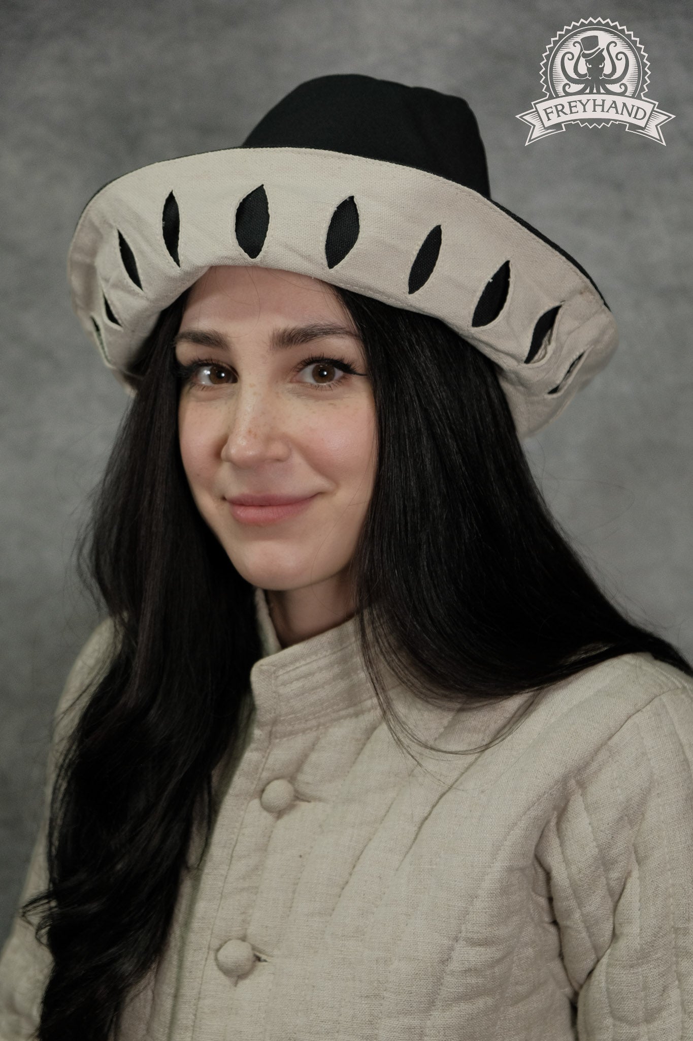 Migo Wanderhut Canvas schwarz - creme