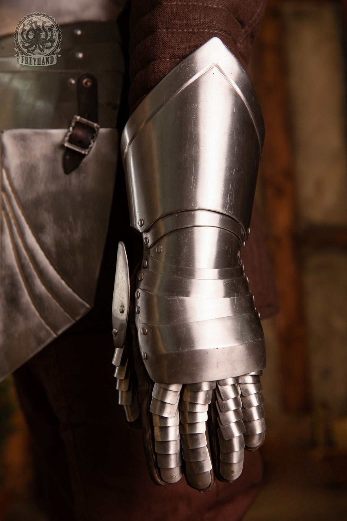 Panzerhandschuhe "Rouven" Stahl blank Paar