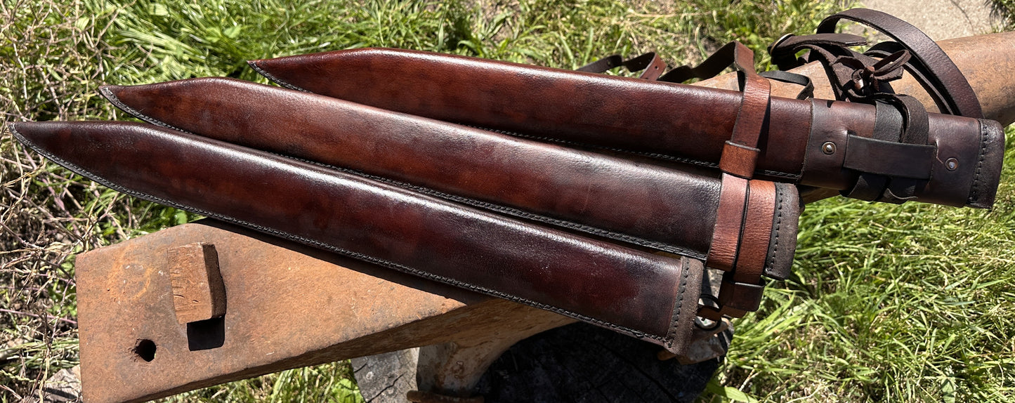 Saxschwertscheide "Pinus" Leder braun 61cm