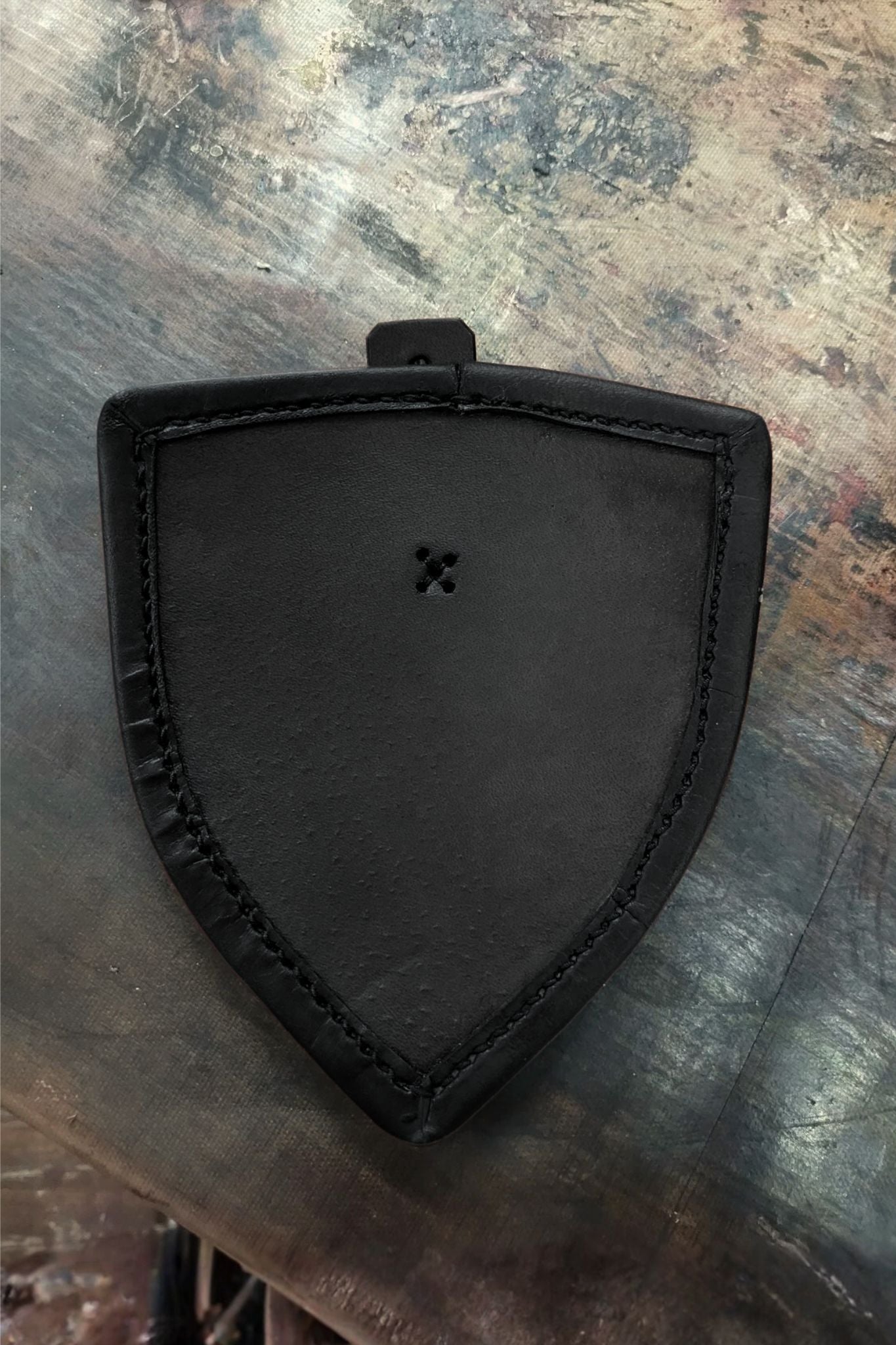 Leder Schwebescheiben Set Schild Schwarz